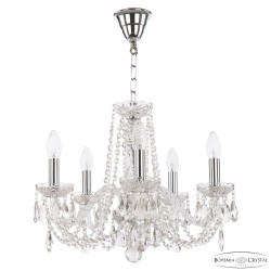 Люстра хрустальная 1402/5/160 Ni Bohemia Ivele Crystal (Стеклянный рожок)