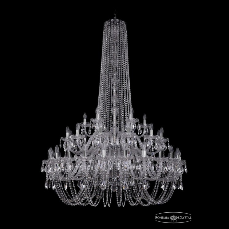 Люстра хрустальная 1402/24+12+6/460/h-176/2d Ni Bohemia Ivele Crystal (Стеклянный рожок)