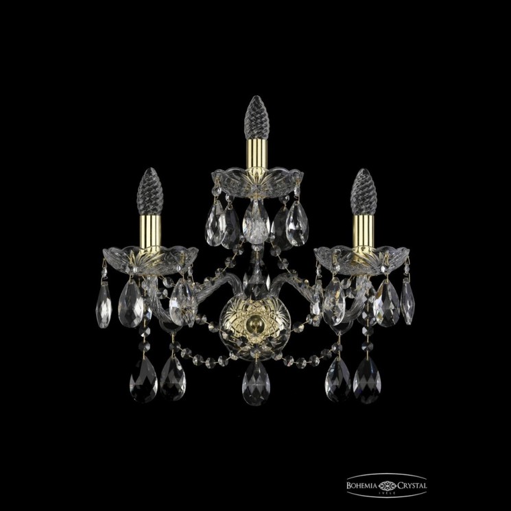 Бра хрустальные 1413B/2+1/200/XL G Bohemia Ivele Crystal (Стеклянный рожок)