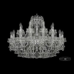 Люстра хрустальная 1409/16+8/300 Ni Bohemia Ivele Crystal (Стеклянный рожок)