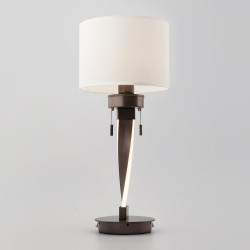 Настольный светодиодный светильник с тканевым абажуром                      Bogate's  991 белый / коричневый