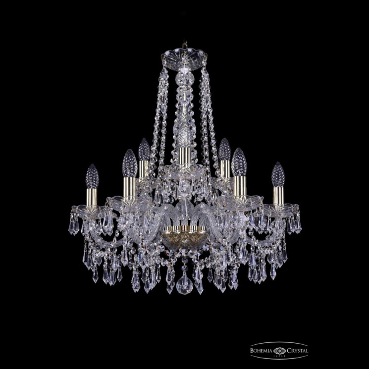 Люстра хрустальная 1403/6+3/195/h-60 G Bohemia Ivele Crystal (Стеклянный рожок)