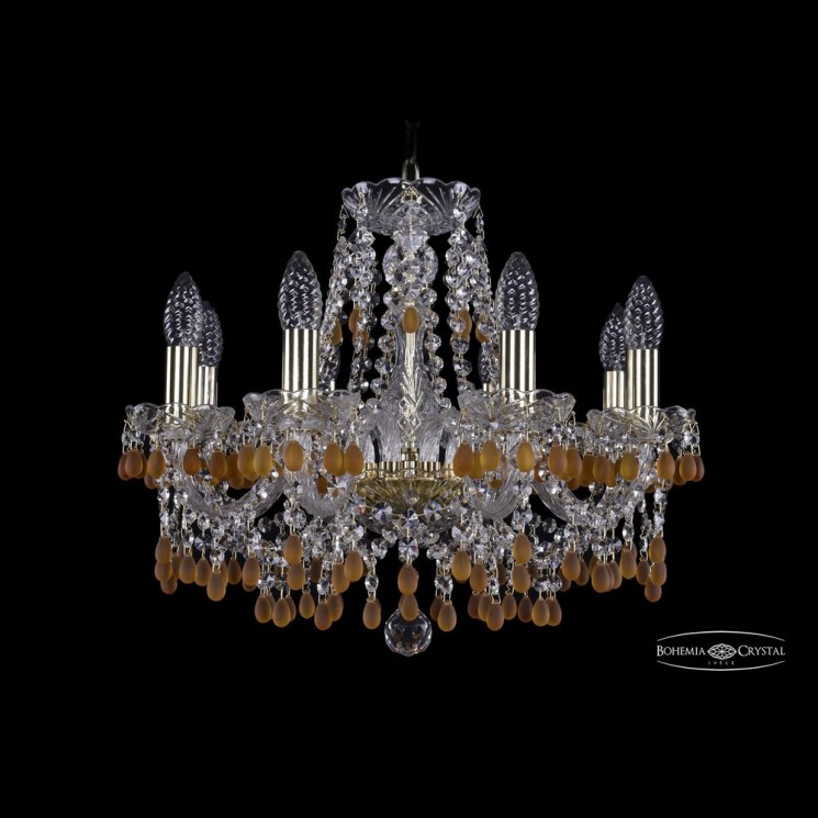 Люстра хрустальная 1410/8/160 G V1003 Bohemia Ivele Crystal (Стеклянный рожок)