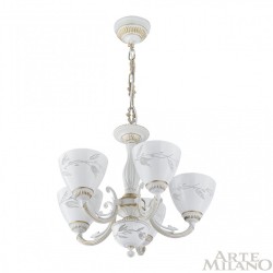Люстра с плафонами подвесная 343659/5 WT+G Arte Milano (Подвесные)