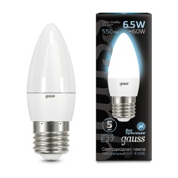 Светодиодная лампа Gauss Свеча 6,5W 550Lm 4100K E27 103102207103102207_GAUSS