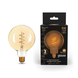 Светодиодная филаментная лампа Gauss G95 6W 360Lm 2400K E27 158802008158802008_GAUSS