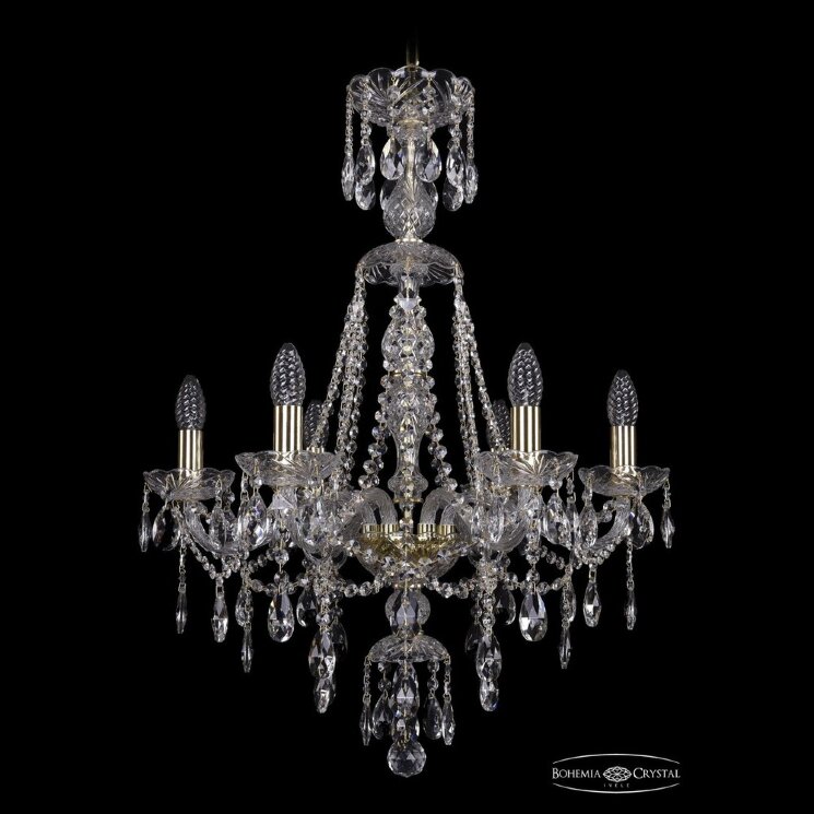 Люстра хрустальная 1415/6/200/XL-77 G Bohemia Ivele Crystal (Стеклянный рожок)