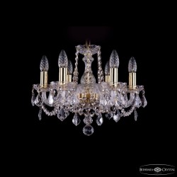 Люстра хрустальная 1402/6/141 G Leafs  Bohemia Ivele Crystal (Стеклянный рожок)