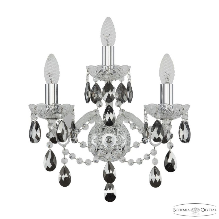 Бра хрустальный 1415B/2+1/165 Ni K781 Bohemia Ivele Crystal (Стеклянный рожок)