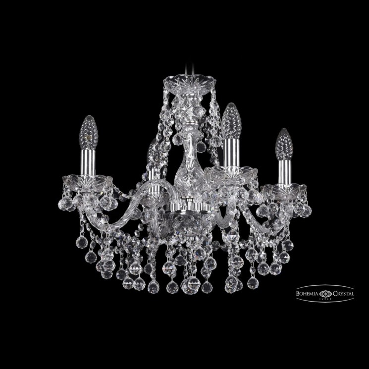 Люстра хрустальная 1409/4/160 Ni Bohemia Ivele Crystal (Стеклянный рожок)