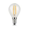 105801207 Лампа Gauss LED Filament Globe E14 7W 4100К 1/10/50, шт