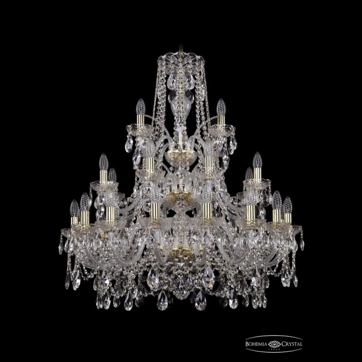 Люстра хрустальная 1411/16+8+4/300/3d G Bohemia Ivele Crystal (Стеклянный рожок)
