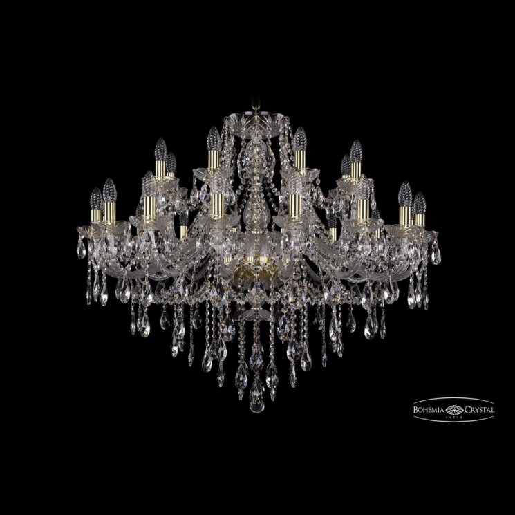 Люстра хрустальная 1415/16+8/360 G Bohemia Ivele Crystal (Стеклянный рожок)
