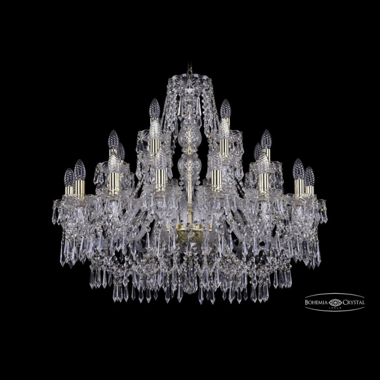 Люстра хрустальная 1403/16+8+4/300 G Bohemia Ivele Crystal (Стеклянный рожок)