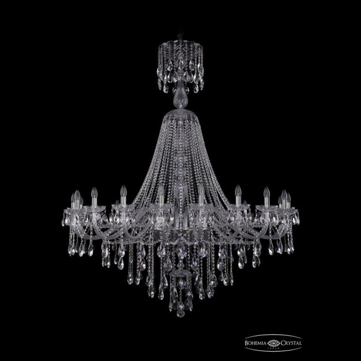 Люстра хрустальная 1415/20/530/XL-180 Ni Bohemia Ivele Crystal (Стеклянный рожок)