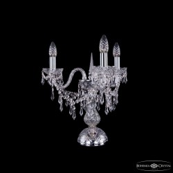 Настольная лампа хрустальная 1403L/3/141-39 Ni  Bohemia Ivele Crystal (Стеклянный рожок)