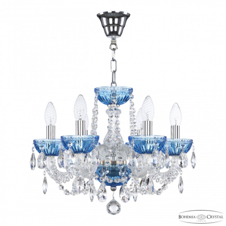 Люстра с цветным хрусталём 5402/6/141 Ni Aquamarine/M-1G Bohemia Ivele Crystal (5402)