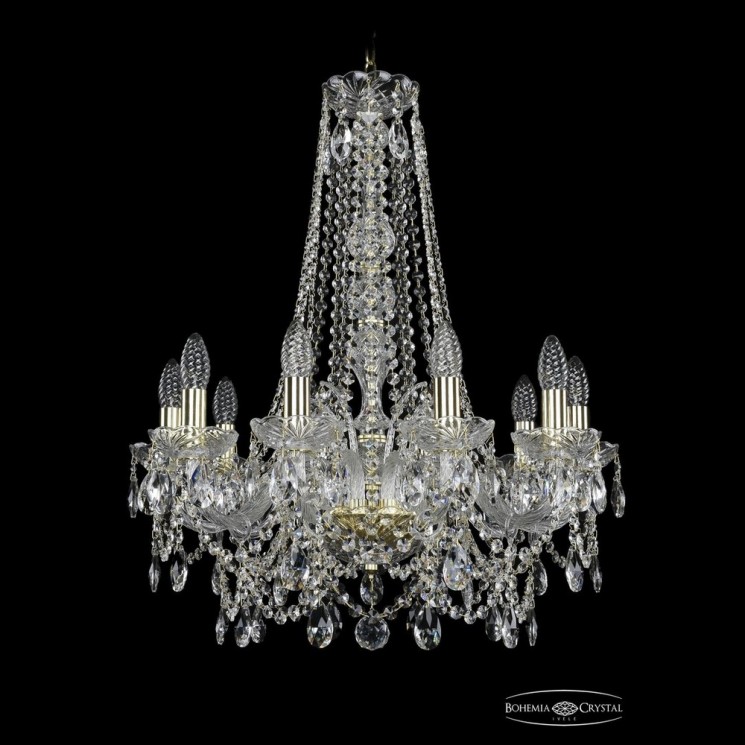Люстра хрустальная 1411/10/195/h-70 G Bohemia Ivele Crystal (Стеклянный рожок)