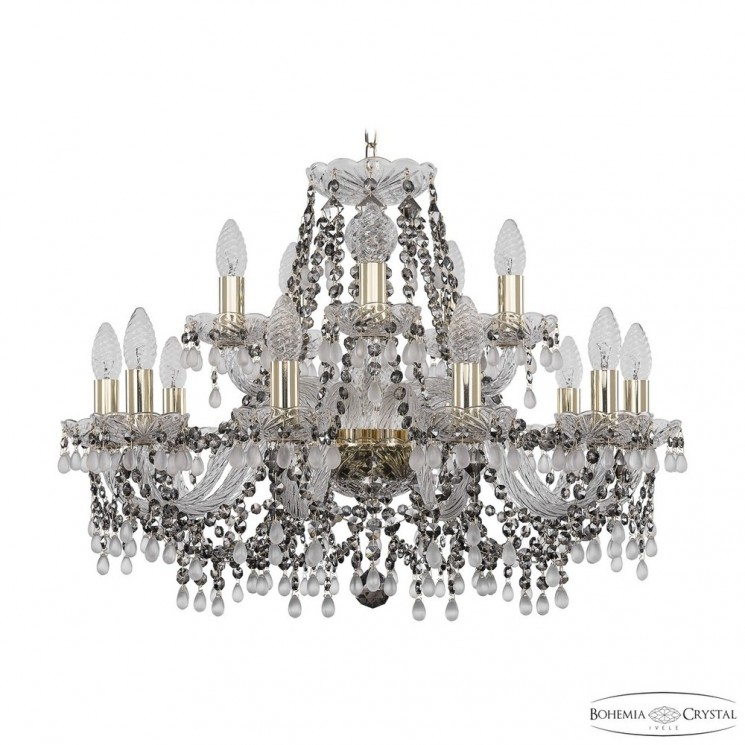 Люстра хрустальная 1410/10+5/240 G V0300 R731 Bohemia Ivele Crystal (Стеклянный рожок)
