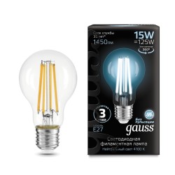 Светодиодная филаментная лампа Gauss A60 15W 1450Lm 4100K E27 102902215102902215_GAUSS