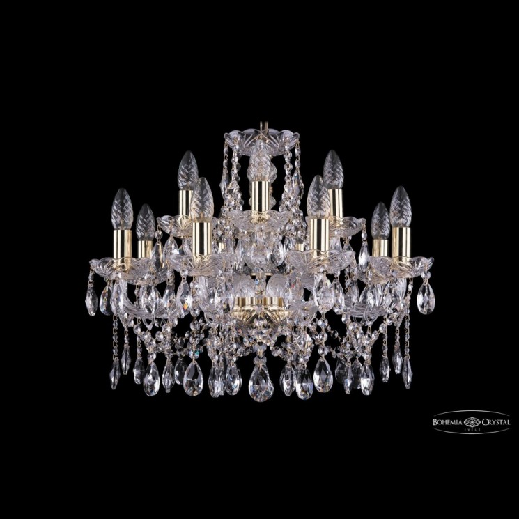 Люстра хрустальная 1413/8+4/200 G Bohemia Ivele Crystal (Стеклянный рожок)
