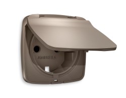 Ambrella Light Лицевая панель для электрической розетки с заземлением со шторками и крышкой IP44 QUANT Ambrella Volt OMEGA OP6380