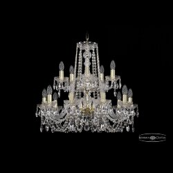 Люстра хрустальная 1402/10+5/240/2d G Bohemia Ivele Crystal (Стеклянный рожок)