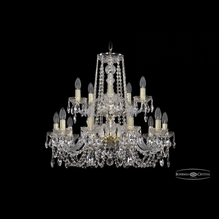 Люстра хрустальная 1402/10+5/240/2d G Bohemia Ivele Crystal (Стеклянный рожок)