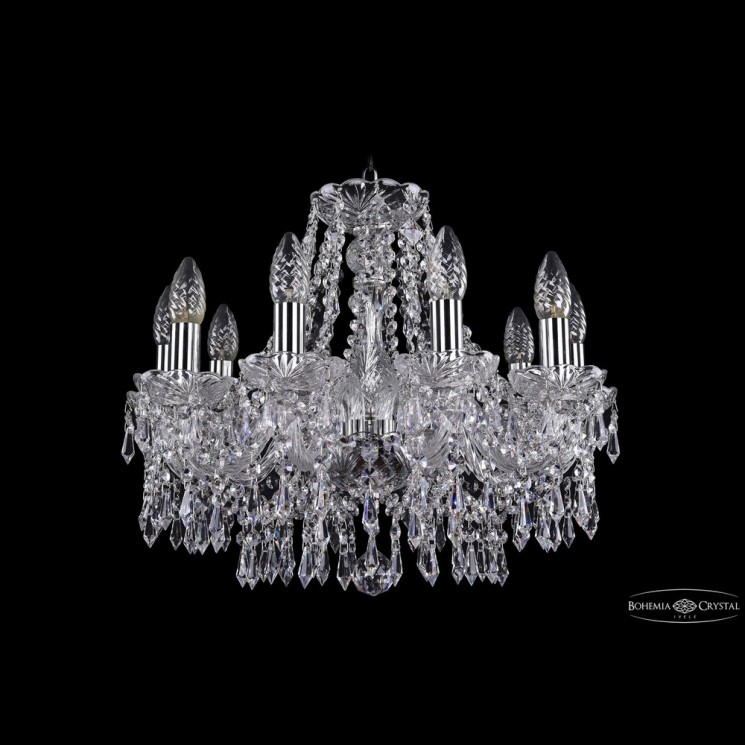 Люстра хрустальная 1403/10/160 Ni Bohemia Ivele Crystal (Стеклянный рожок)