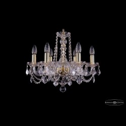 Люстра хрустальная 1402/6/160 G Leafs Bohemia Ivele Crystal (Стеклянный рожок)