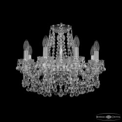 Люстра хрустальная 1409/8/160 Ni  Bohemia Ivele Crystal (Стеклянный рожок)