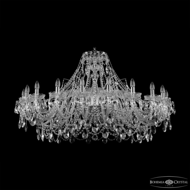 Люстра хрустальная 1411/20/460 Ni  Bohemia Ivele Crystal (Стеклянный рожок)