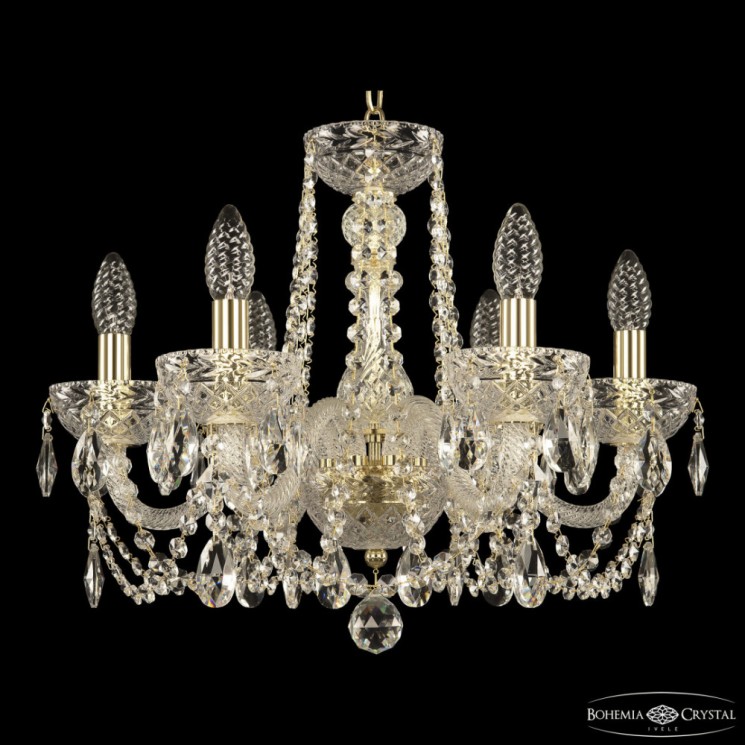 Люстра с цветным хрусталём 5402/6/165 G Clear/M-1F Bohemia Ivele Crystal (5402)