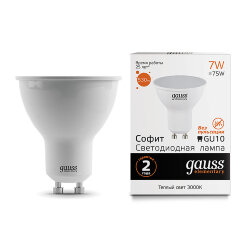 Светодиодная лампа Gauss Софит 7W 530Lm 3000K GU10 1361713617_GAUSS
