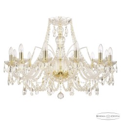 Люстра хрустальная 105/12/300 G Bohemia Ivele Crystal (Стеклянный рожок)
