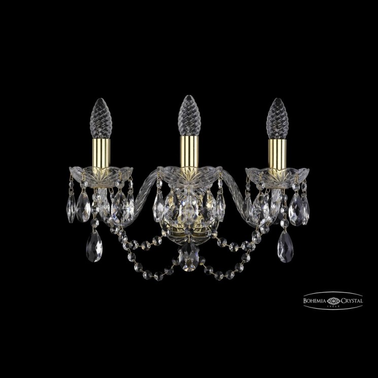 Бра хрустальные 1402B/3/160 G Bohemia Ivele Crystal (Стеклянный рожок)