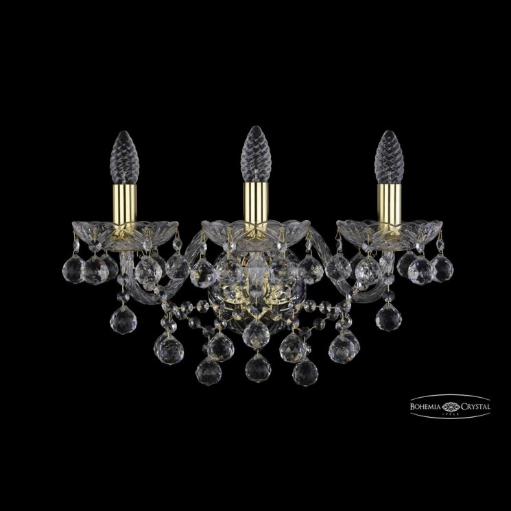 Бра хрустальные 1409B/3/160/XL G Bohemia Ivele Crystal (Стеклянный рожок)