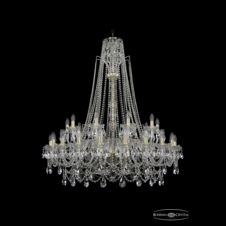 Люстра хрустальная 1411/20+10/400/XL-130 G Bohemia Ivele Crystal (Стеклянный рожок)