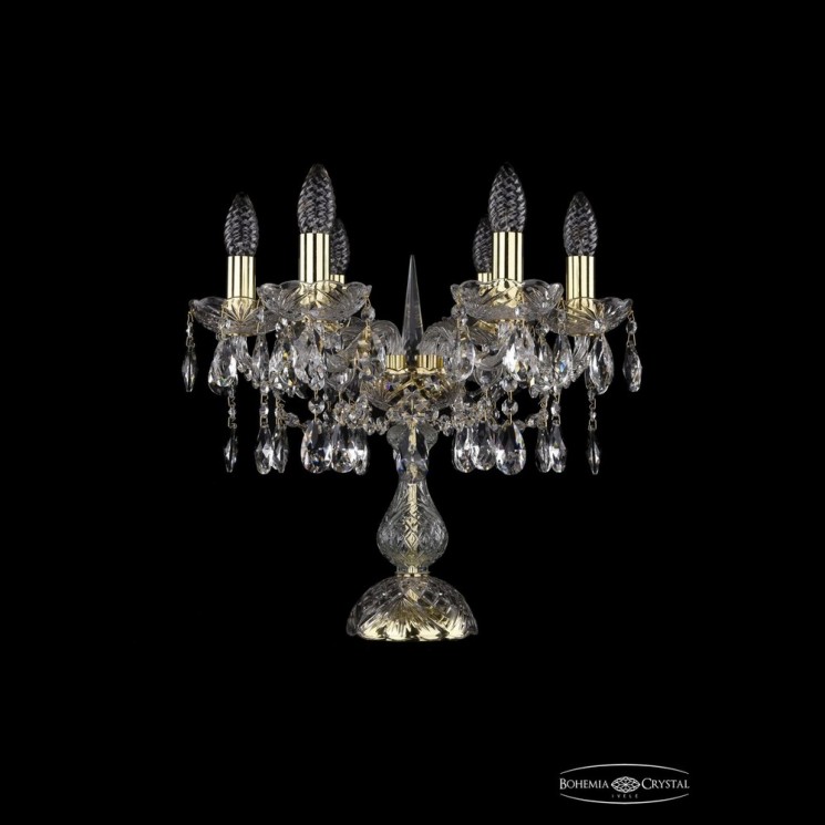 Настольная лампа 1413L/6/141-39 G Bohemia Ivele Crystal (Стеклянный рожок)