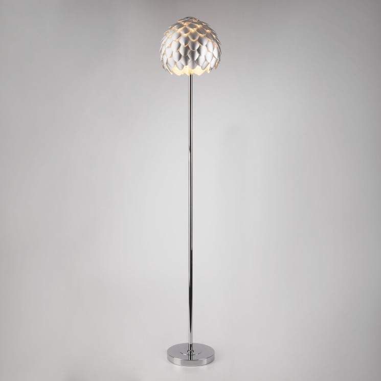 Напольный светильник с металлическим плафоном                      Bogate's  01100/1 серебряный / хром
