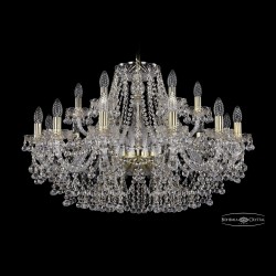 Люстра хрустальная 1409/12+6/300 G Bohemia Ivele Crystal (Стеклянный рожок)