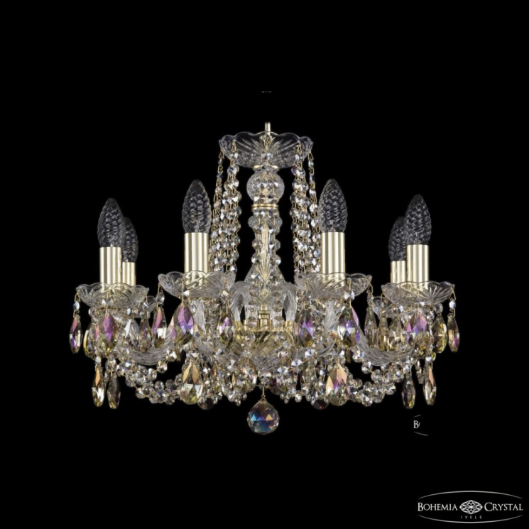 Люстра хрустальная 1402/8/160 G R801 Bohemia Ivele Crystal (Стеклянный рожок)