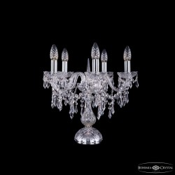 Настольная лампа хрустальная 1403L/5/141-39 Ni  Bohemia Ivele Crystal (Стеклянный рожок)