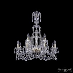 Люстра хрустальная 1402/8+4/240/XL-77 G Bohemia Ivele Crystal (Стеклянный рожок)