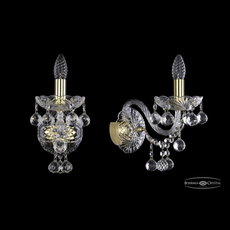 Бра хрустальные 1409B/1/160/XL G Bohemia Ivele Crystal (Стеклянный рожок)