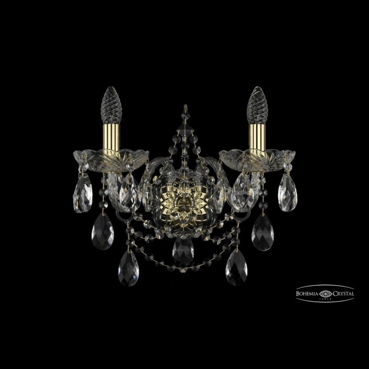 Бра хрустальный 1411B/2/160/XL G Bohemia Ivele Crystal (Стеклянный рожок)