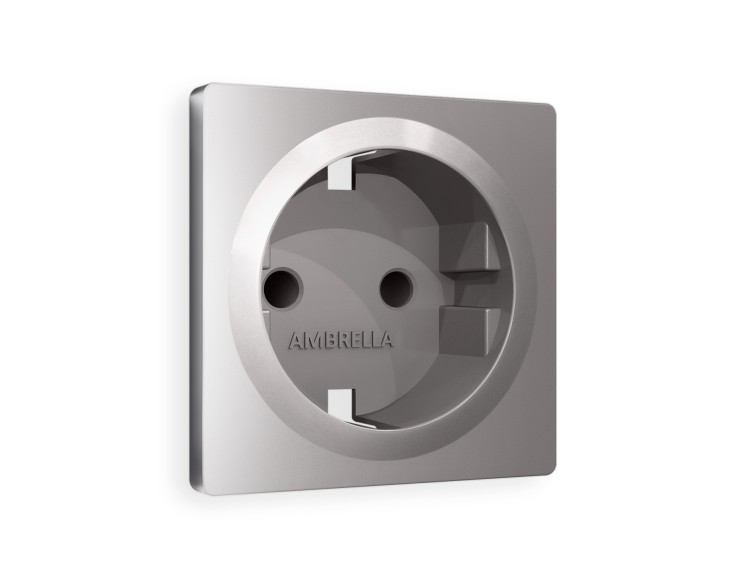 Ambrella Light Лицевая панель для электрической розетки с заземлением и шторками QUANT Ambrella Volt ALFA AP5070