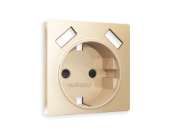 Ambrella Light Лицевая панель для электрической розетки с заземлением со шторками 2USB A+A QUANT Ambrella Volt ALFA AP6090