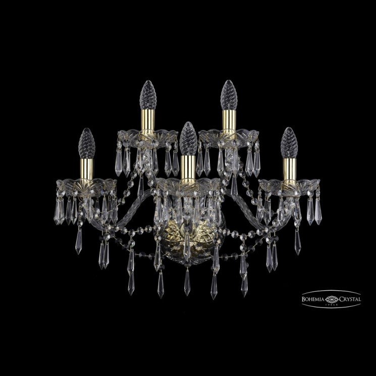 Бра хрустальные 1403B/3+2/195/XL G Bohemia Ivele Crystal (Стеклянный рожок)