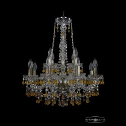 Люстра хрустальная 1410/8+4/195/h-63 Pa V1003 Bohemia Ivele Crystal (Стеклянный рожок)